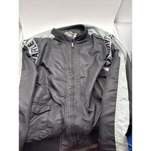 Harley-Davidson Y2K Vintage Nylon Windbreaker Full Zip Jacket Size XL Black Gry